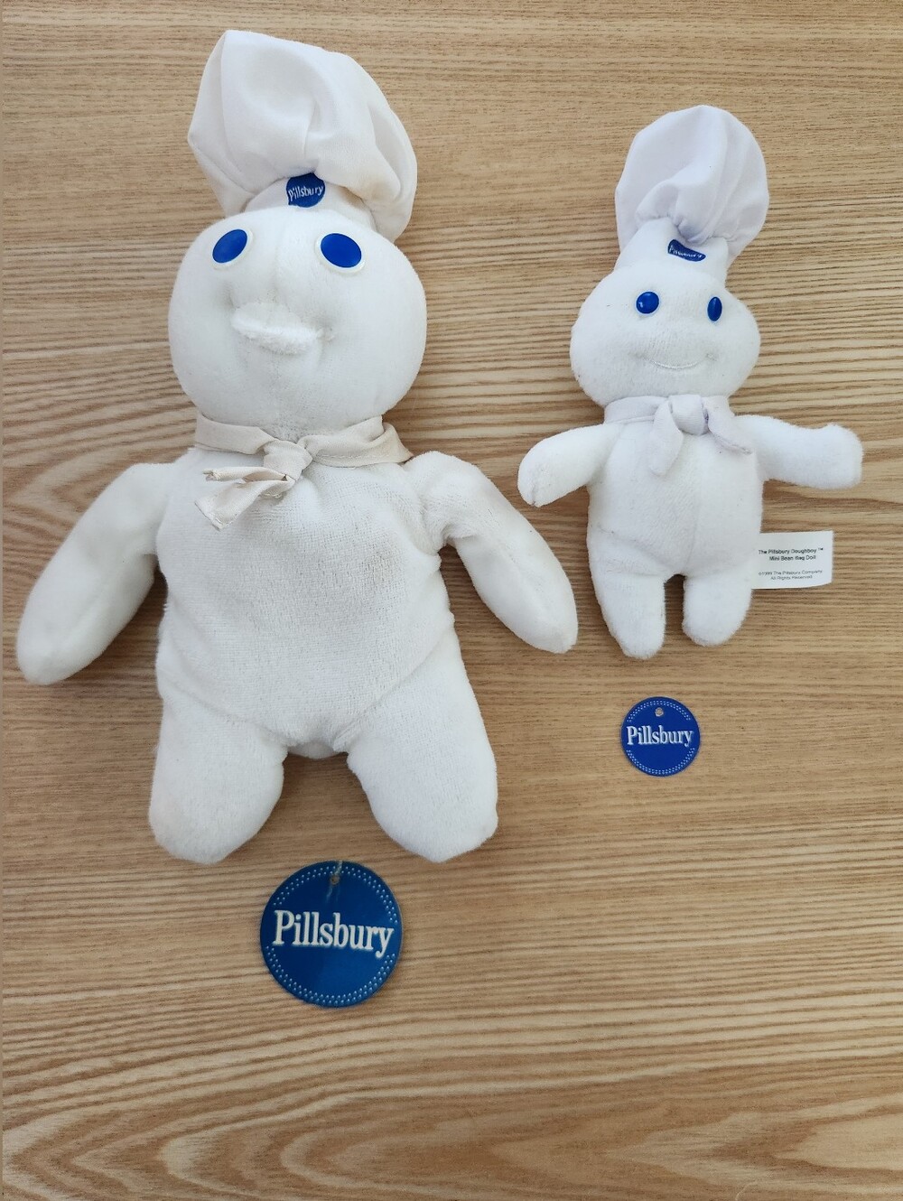 Lot Of 2 Vintage Pillsbury Doughboy Bean Bag Plush Toys